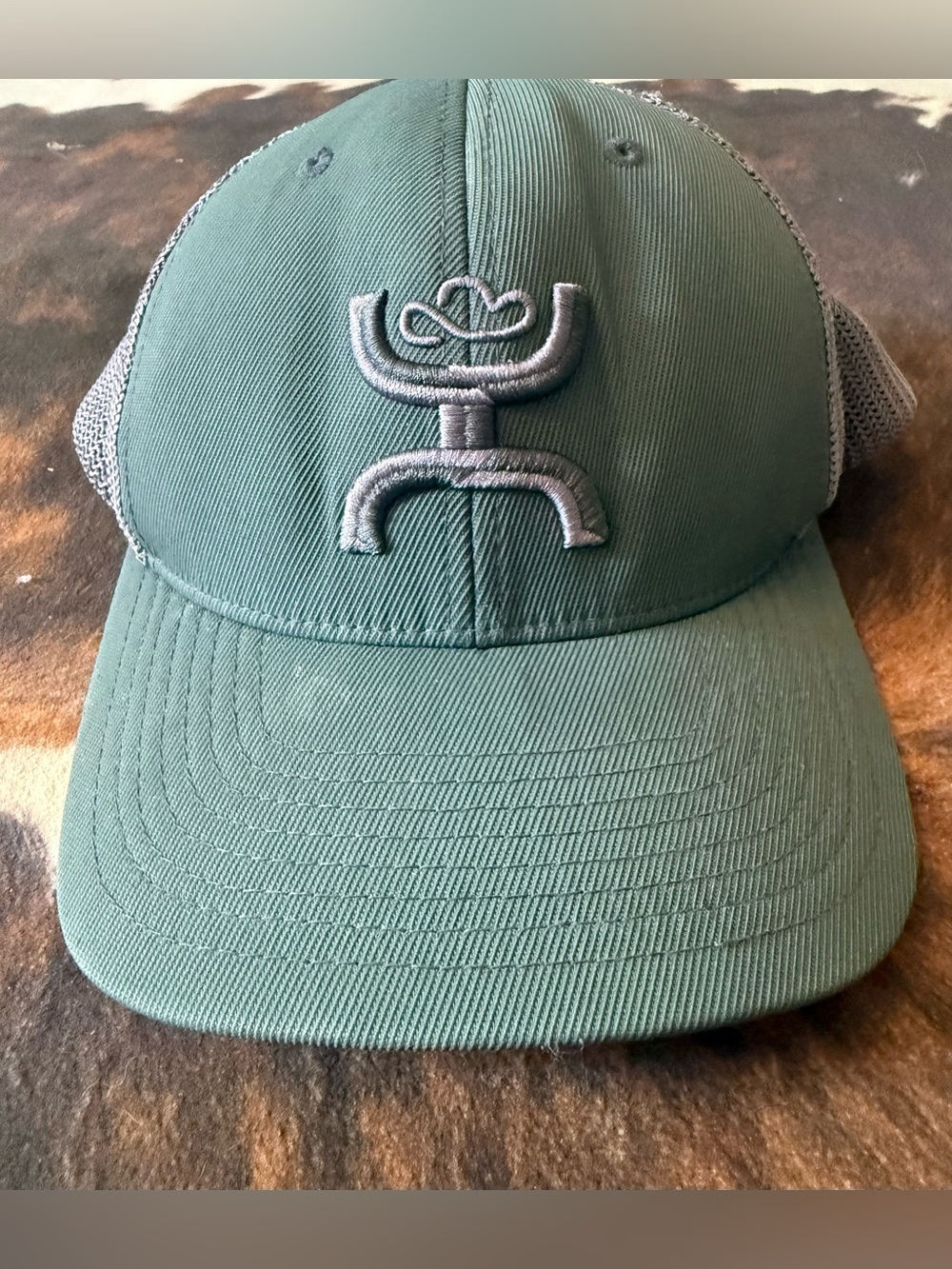 Hooey Hunter Green Trucker Hat with Gray Logo
